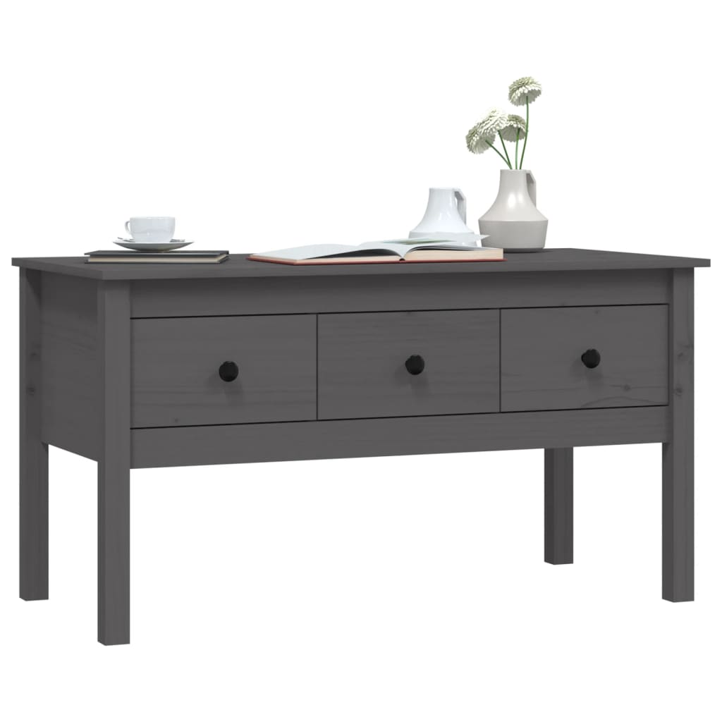 Salongbord grå 102x49x55 cm heltre furu