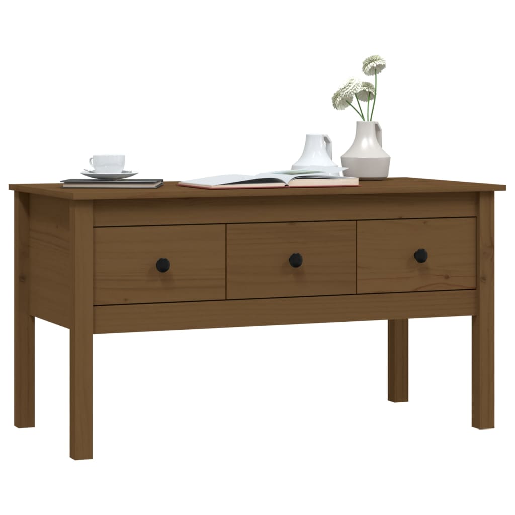 Salongbord honningbrun 102x49x55 cm heltre furu