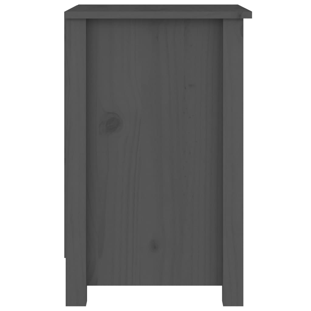 Nattbord 2 stk grå 40x35x55 cm heltre furu