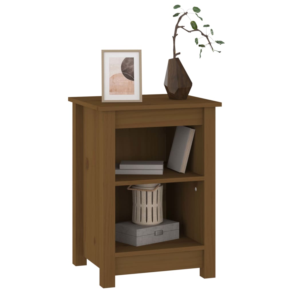 Nattbord honningbrun 40x35x55 cm heltre furu
