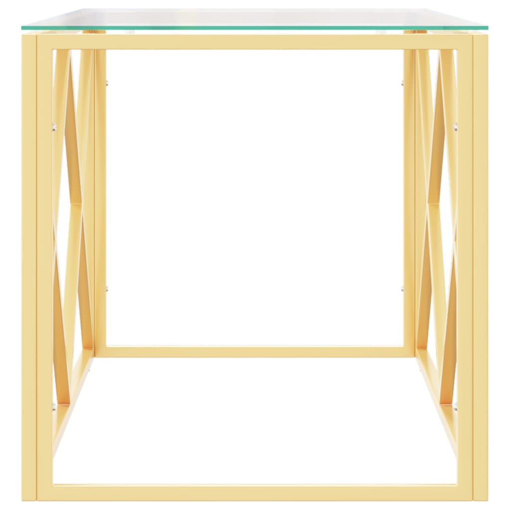 Salongbord 110x45x45 cm rustfritt stål og glass