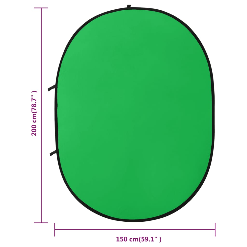 2-i-1 Studiobakgrunn oval grønn og blå 200x150 cm