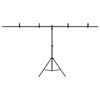Bakgrunnsstativ T-form svart 201x60x(70-200) cm