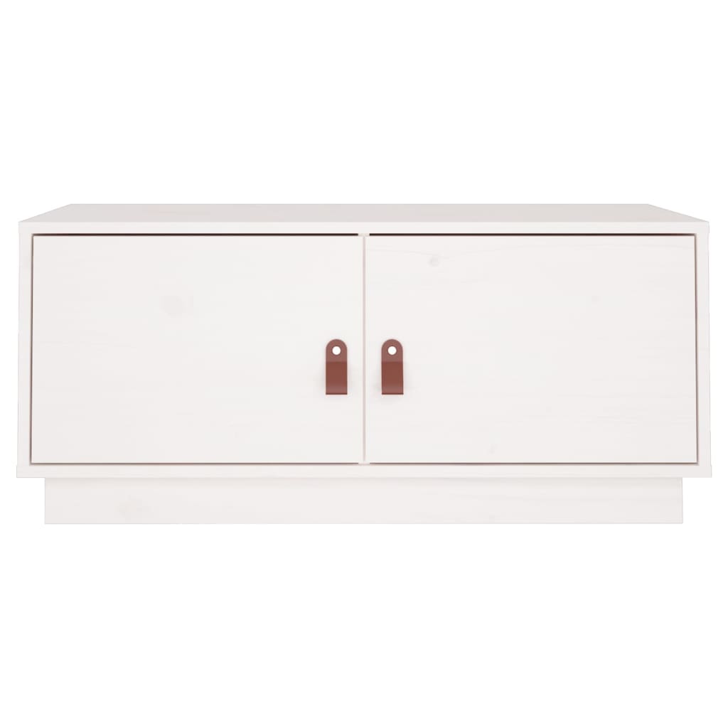 Salongbord hvit 80x50x35 cm heltre furu