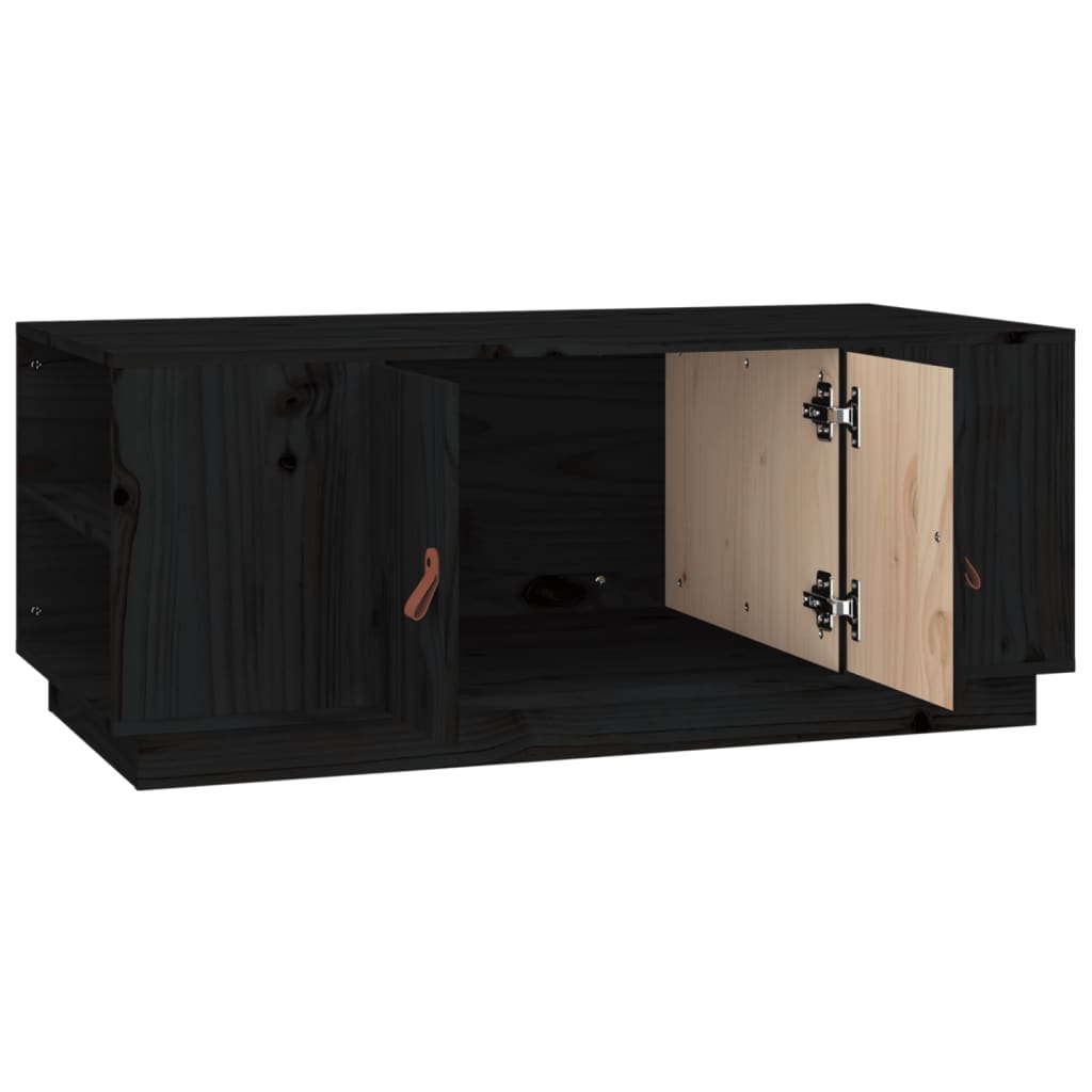Salongbord svart 100x50x41 cm heltre furu