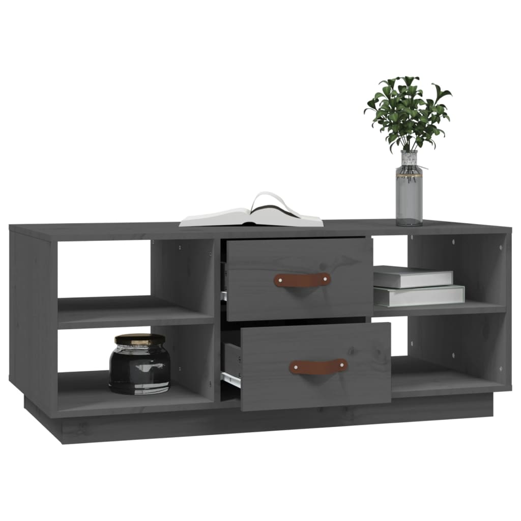 Salongbord grå 100x50x41 cm heltre furu