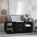 Salongbord svart 100x50x41 cm heltre furu