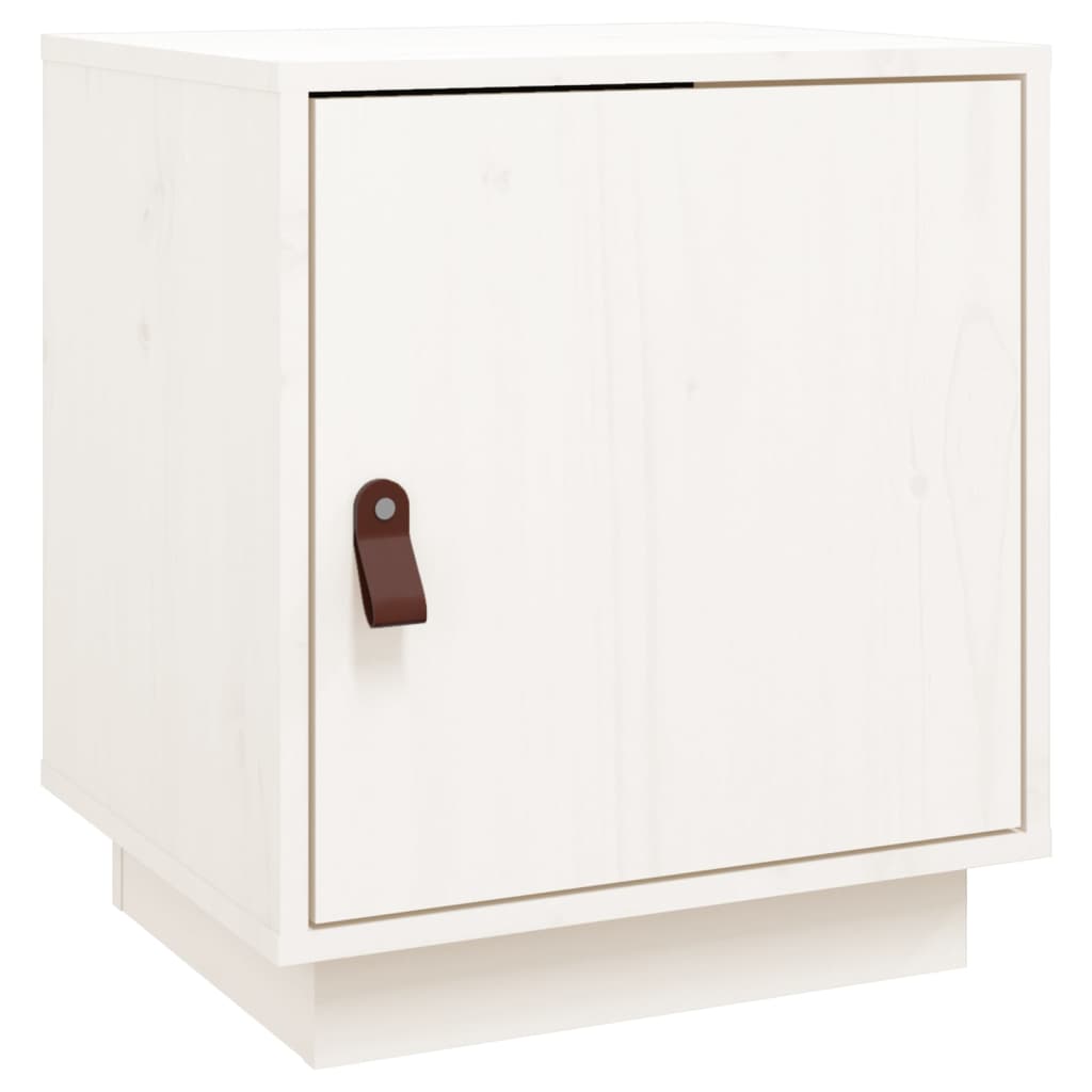 Nattbord hvit 40x34x45 cm heltre furu