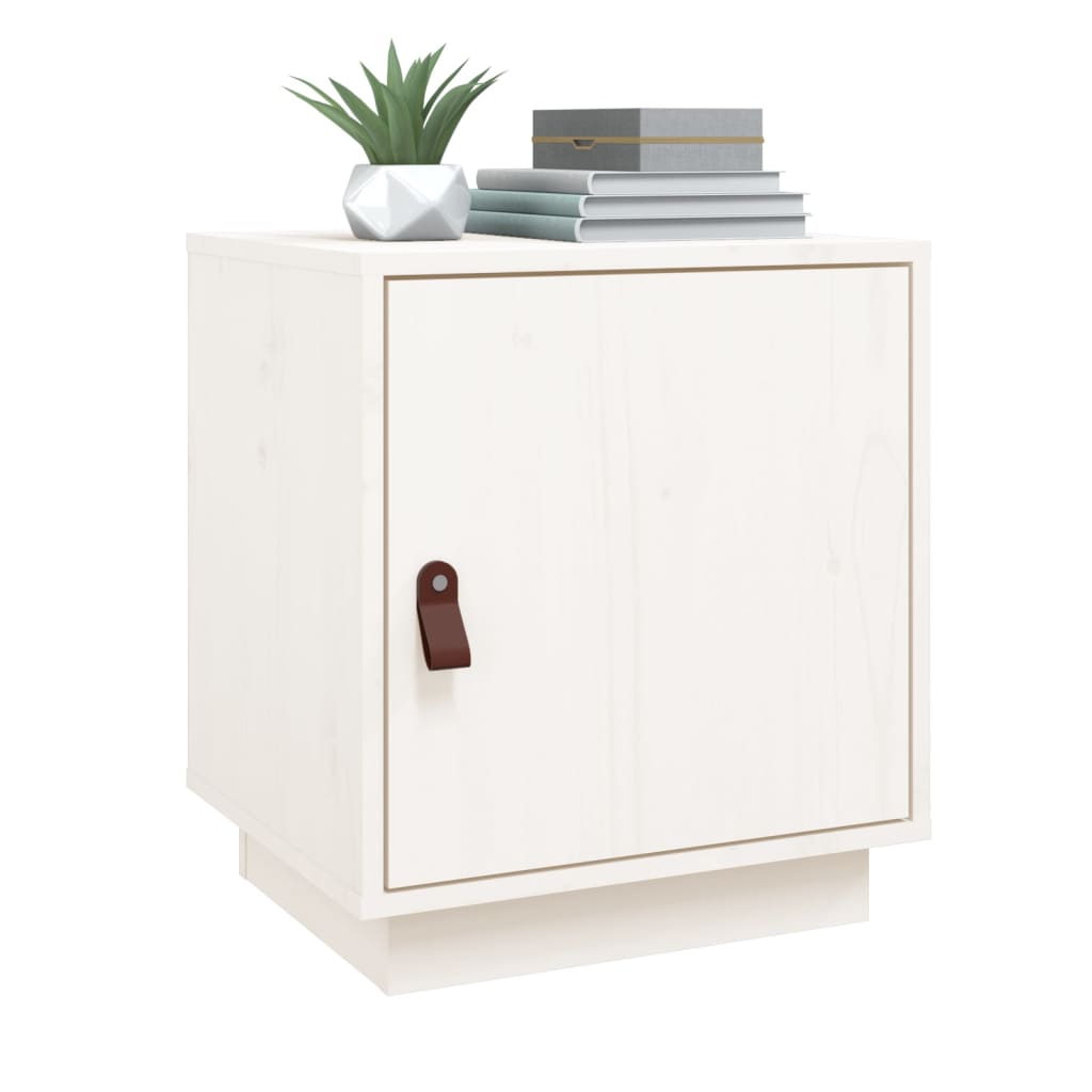 Nattbord hvit 40x34x45 cm heltre furu
