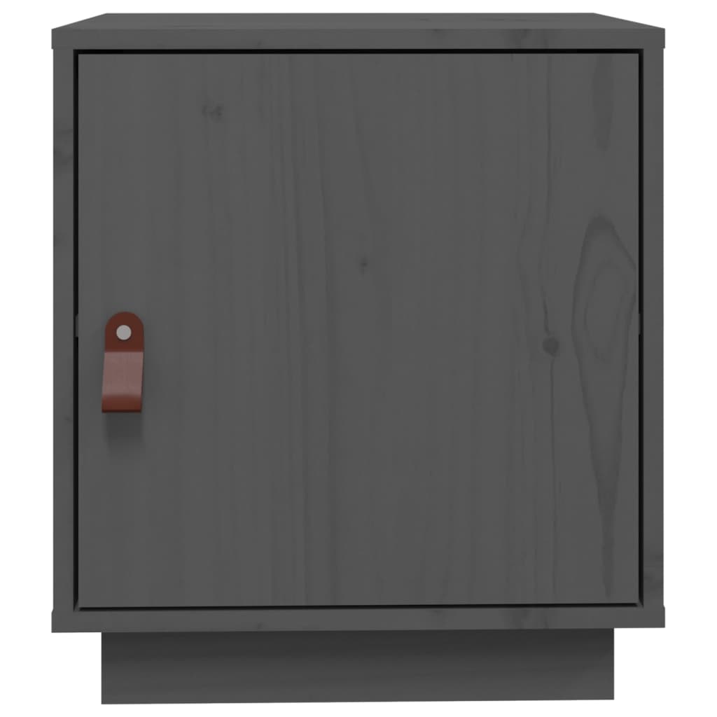 Nattbord grå 40x34x45 cm heltre furu