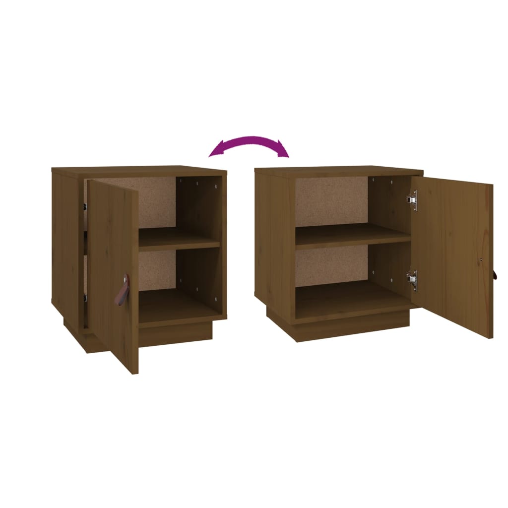 Nattbord honningbrun 40x34x45 cm heltre furu