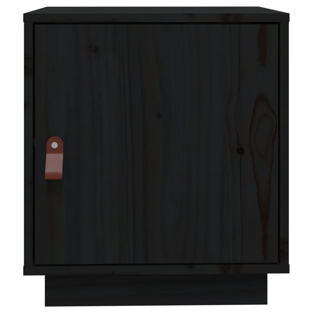 Nattbord 2 stk svart 40x34x45 cm heltre furu