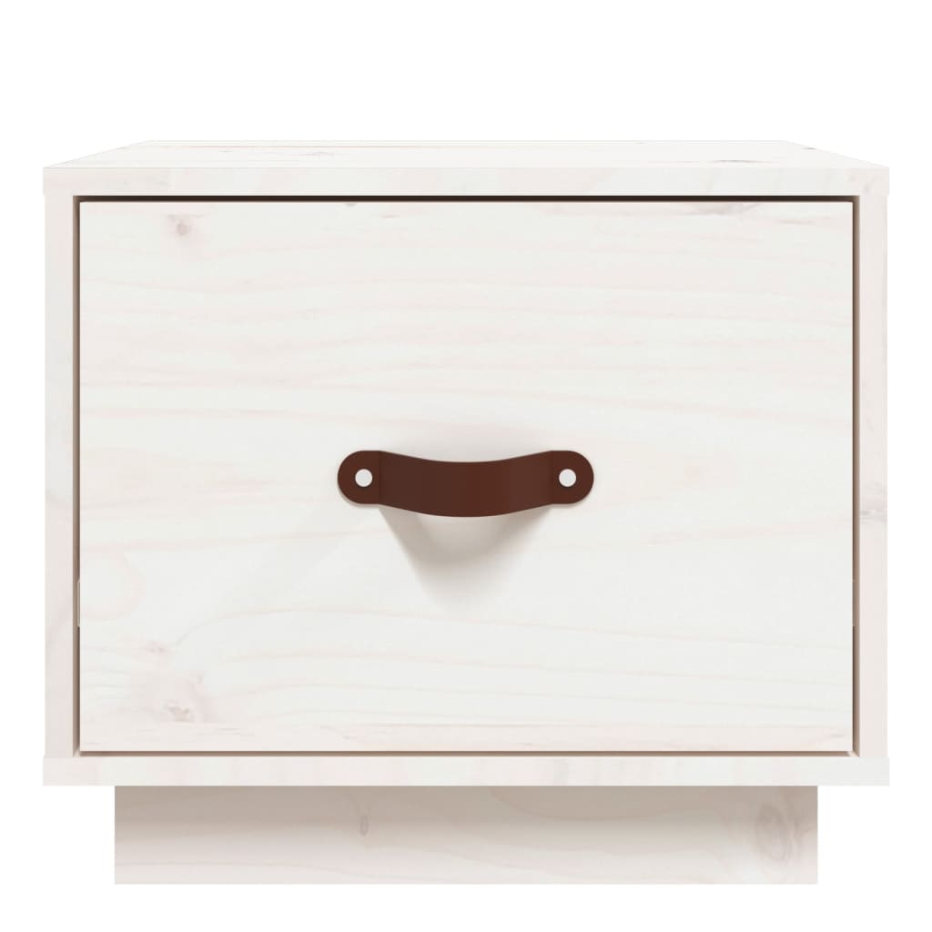 Nattbord hvit 40x34x35 cm heltre furu