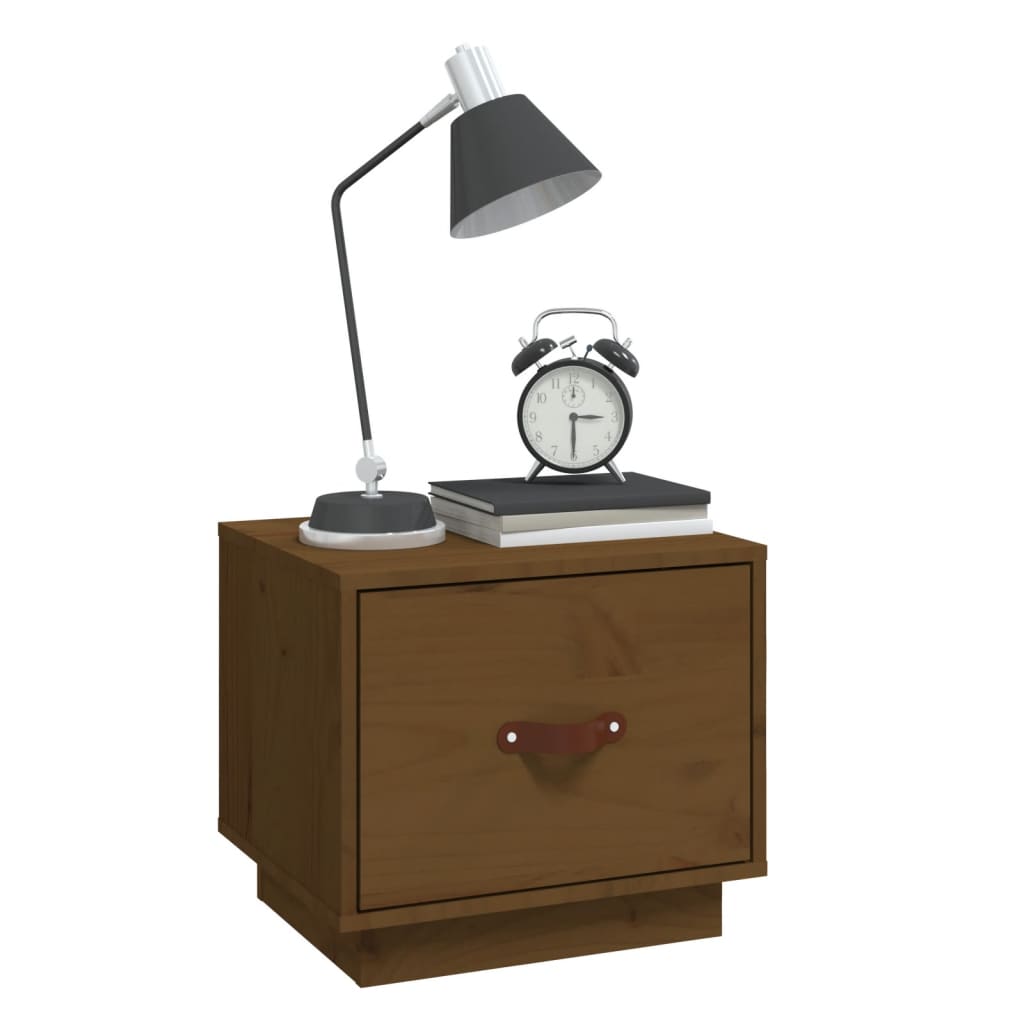 Nattbord 2 stk honningbrun 40x34x35 cm heltre furu