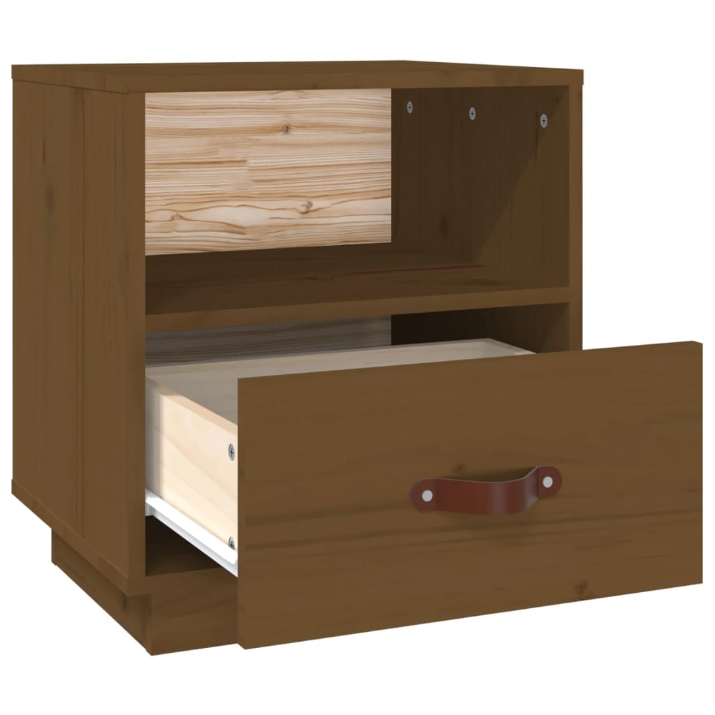 Nattbord honningbrun 40x34x45 cm heltre furu