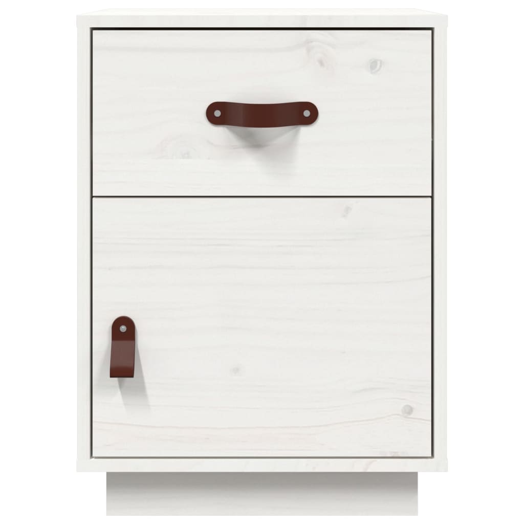 Nattbord hvit 40x34x55 cm heltre furu