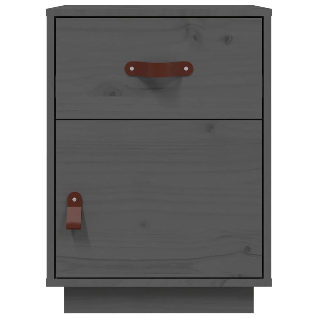 Nattbord grå 40x34x55 cm heltre furu