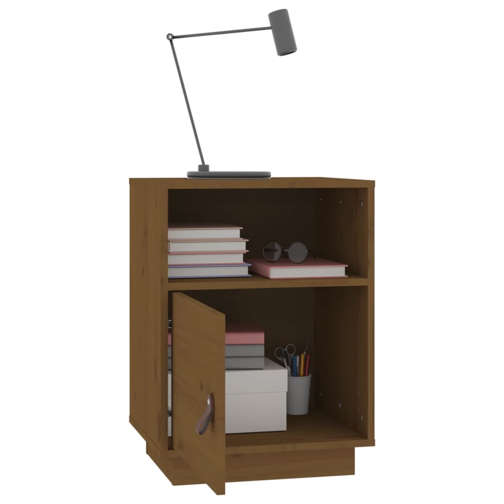 Nattbord honningbrun 40x34x55 cm heltre furu