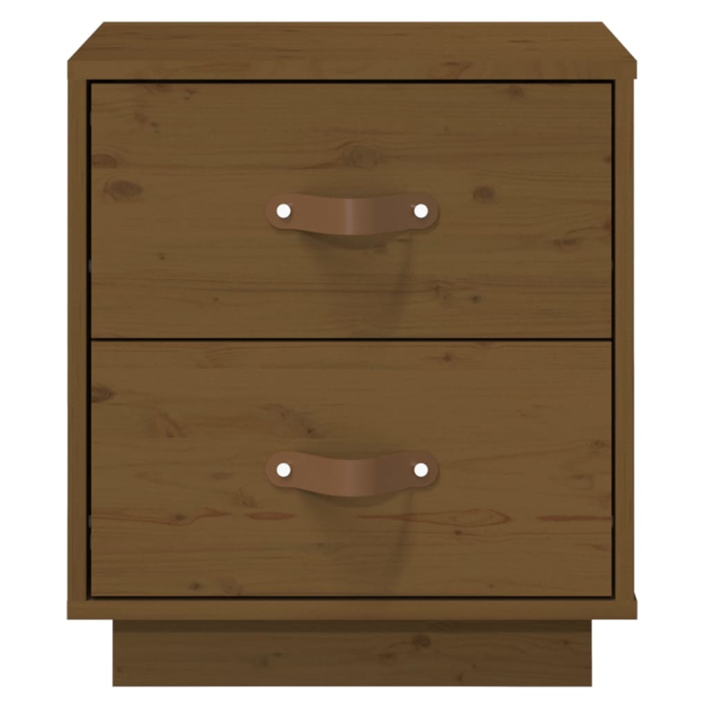 Nattbord 2 stk honningbrun 40x34x45 cm heltre furu