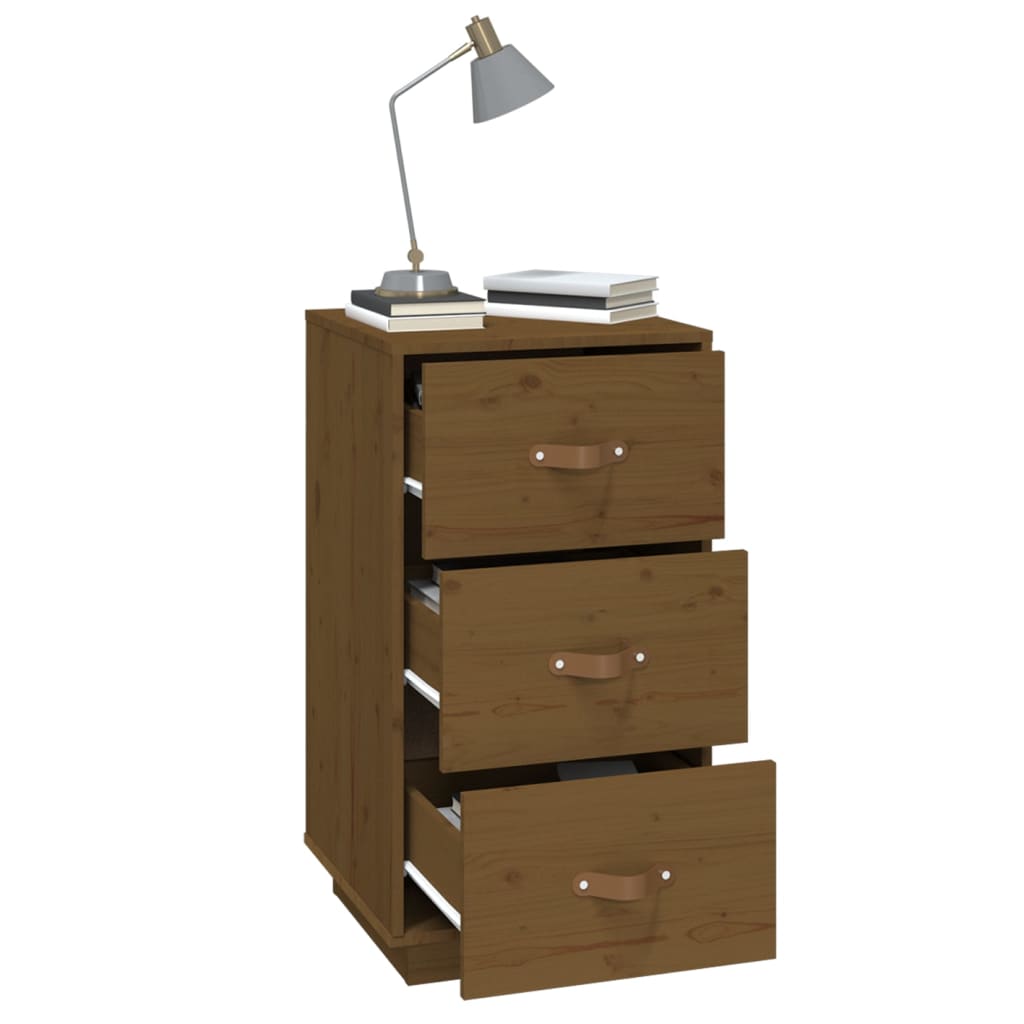 Nattbord honningbrun 40x40x75 cm heltre furu