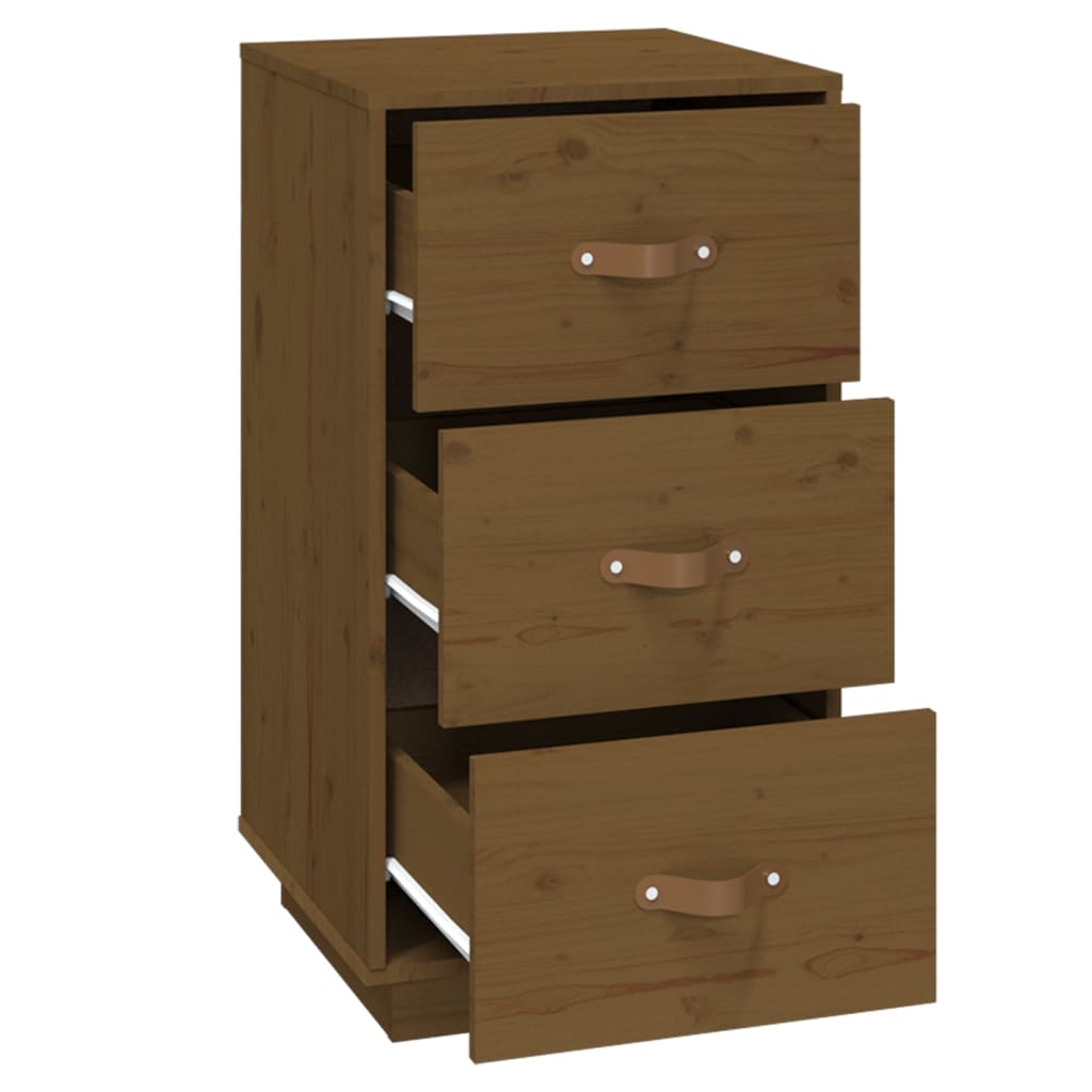 Nattbord 2 stk honningbrun 40x40x75 cm heltre furu