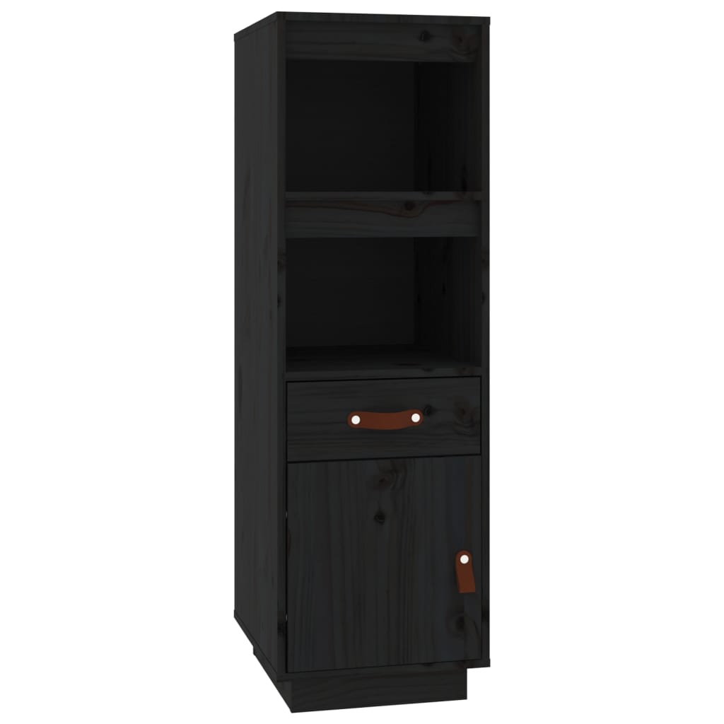 Highboard svart 34x40x108,5 cm heltre furu