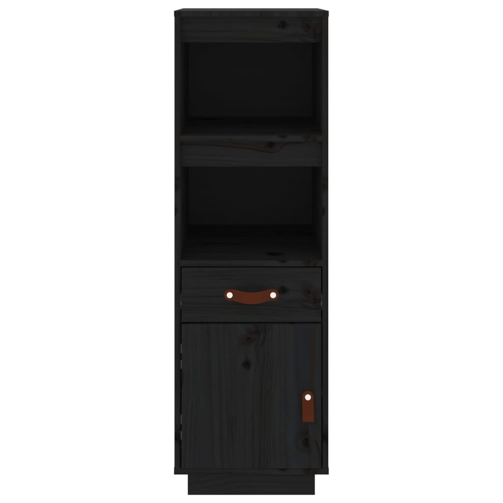 Highboard svart 34x40x108,5 cm heltre furu