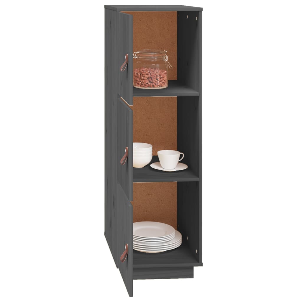 Highboard grå 34x40x108,5 cm heltre furu