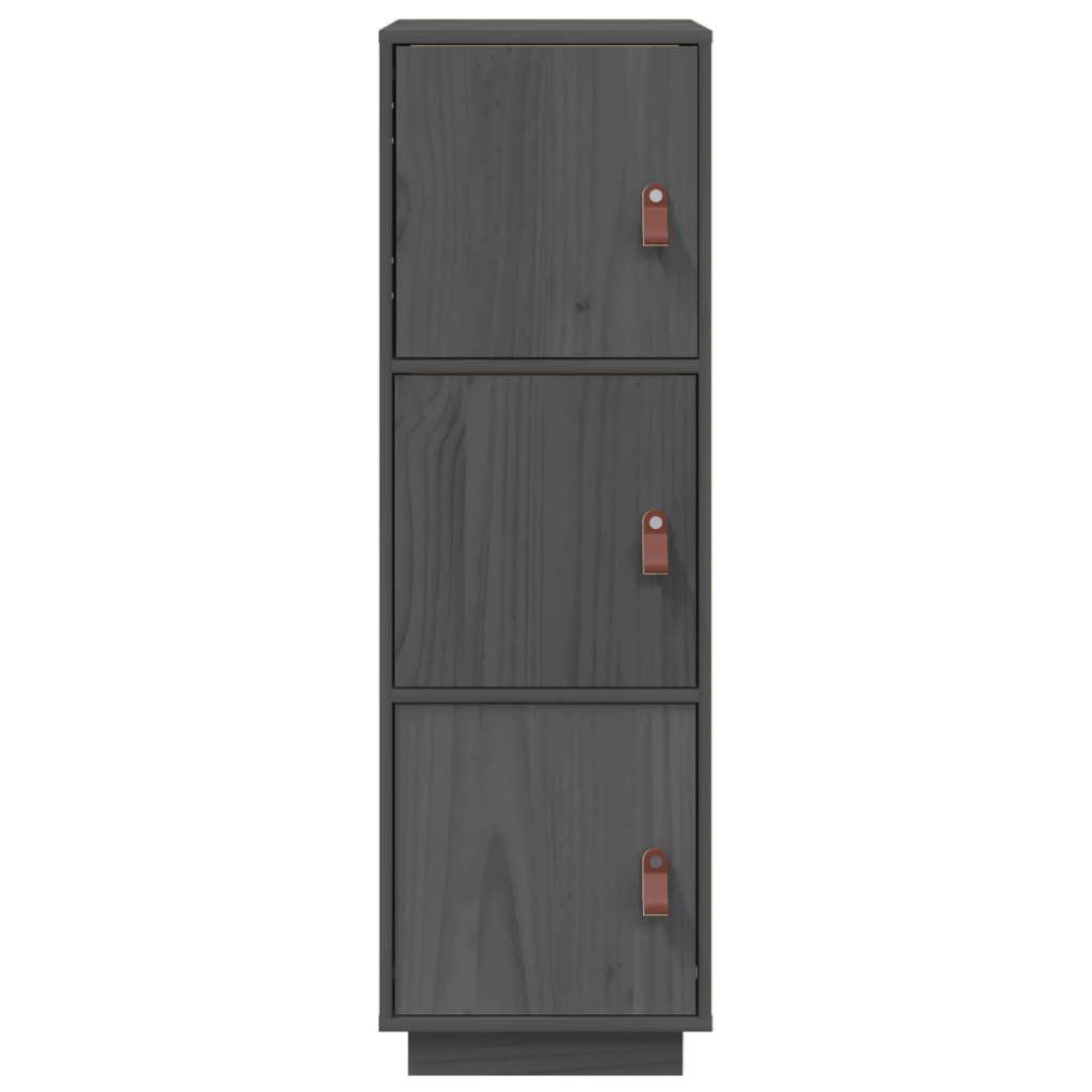 Highboard grå 34x40x108,5 cm heltre furu