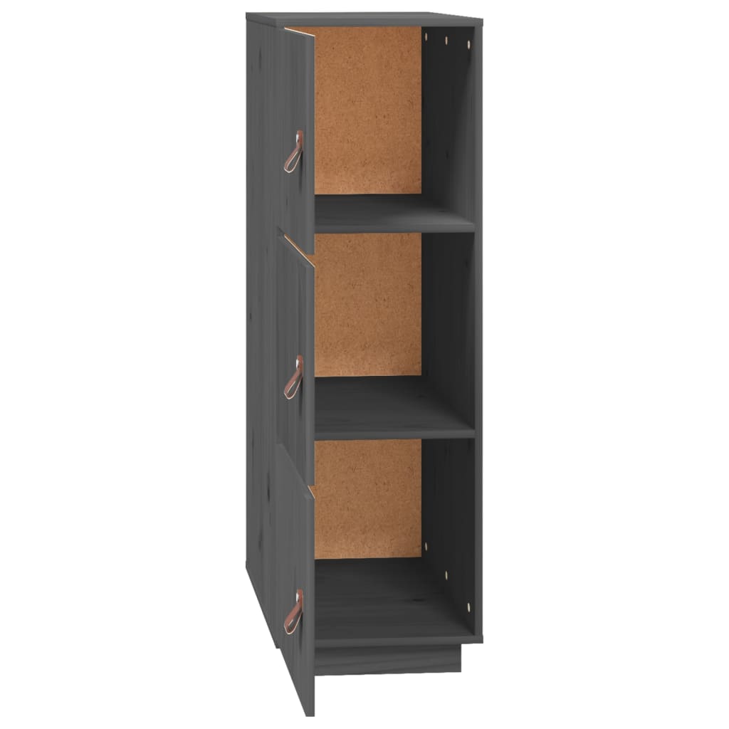 Highboard grå 34x40x108,5 cm heltre furu