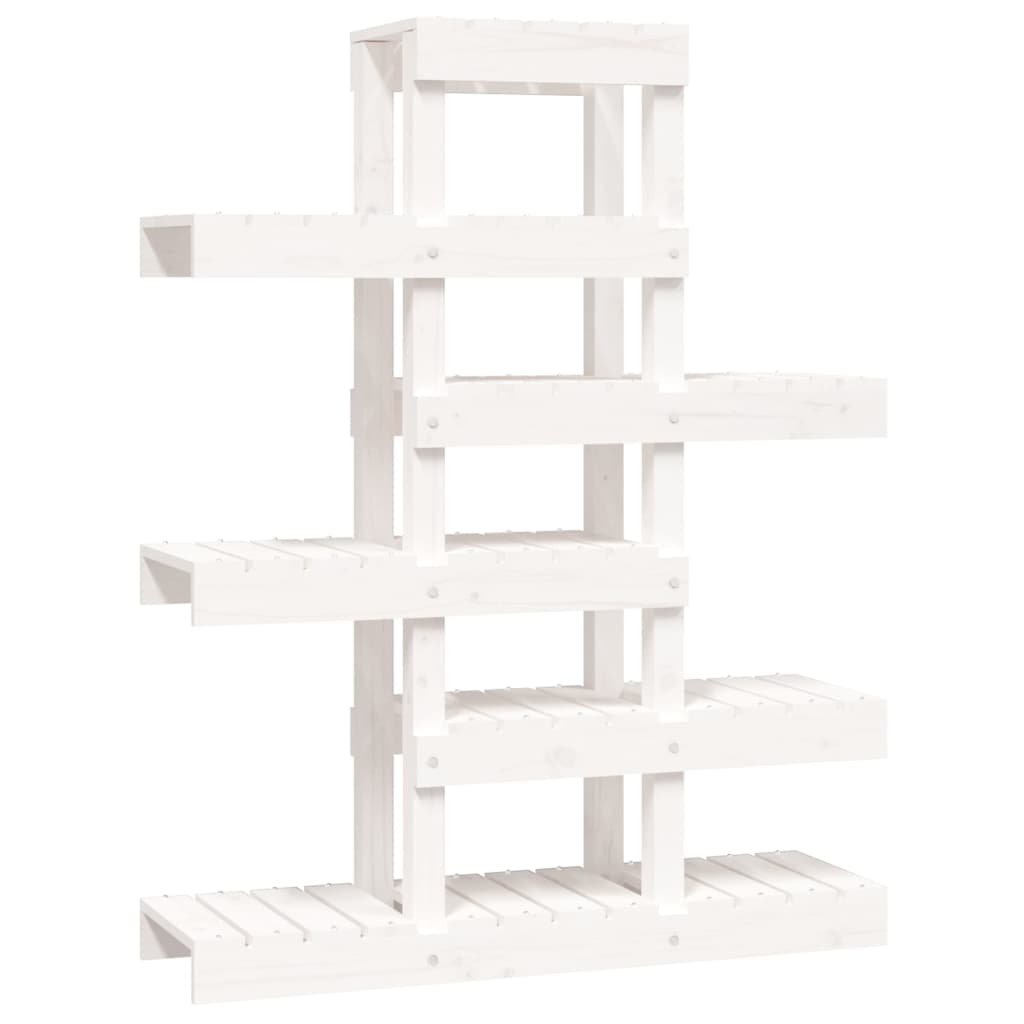 Plantestativ hvit 85x25x109,5 cm heltre furu