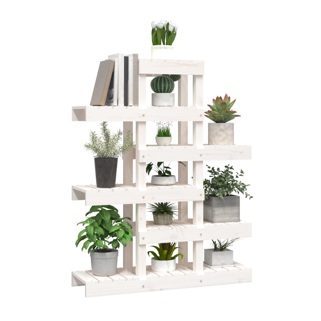 Plantestativ hvit 85x25x109,5 cm heltre furu