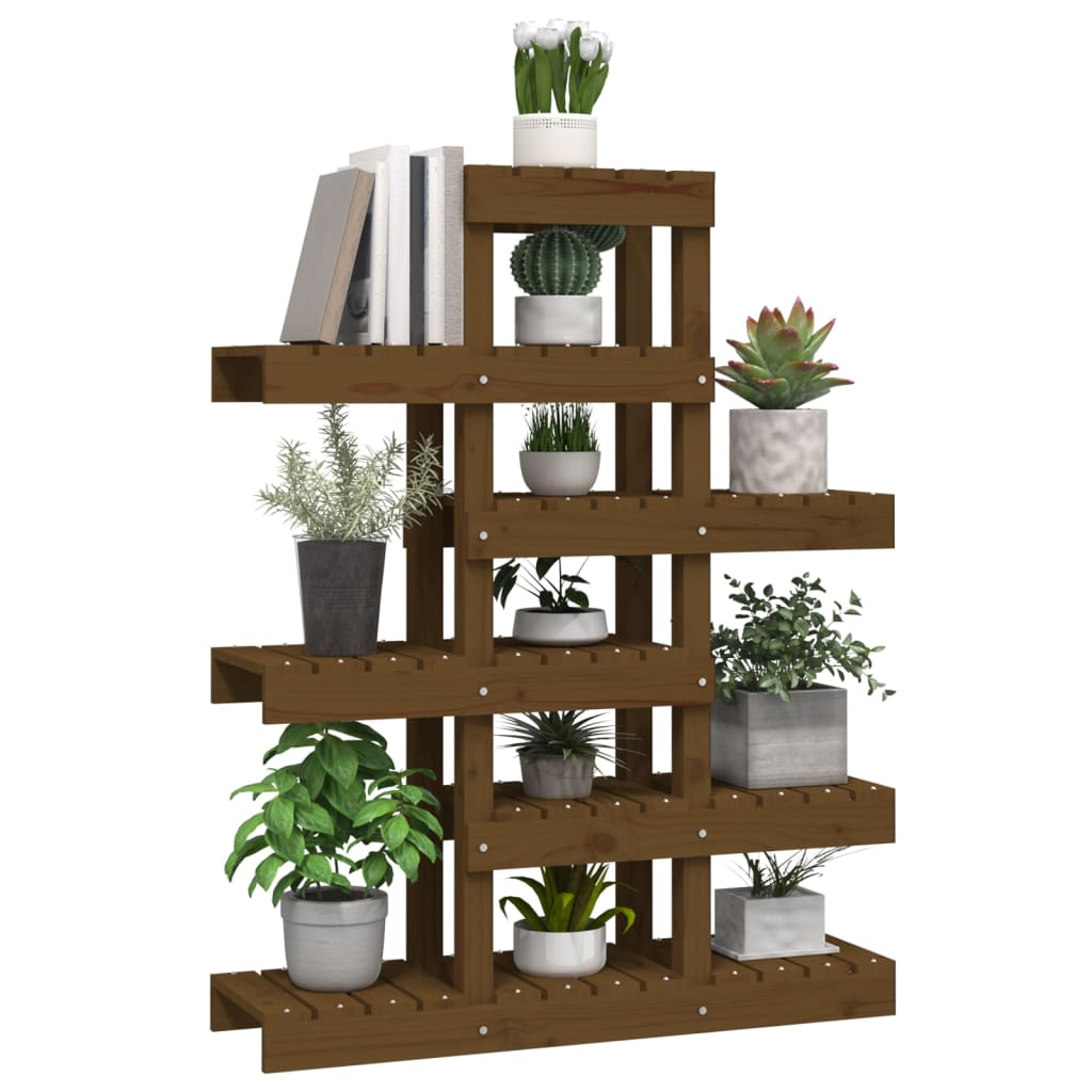 Plantestativ honningbrun 85x25x109,5 cm heltre furu