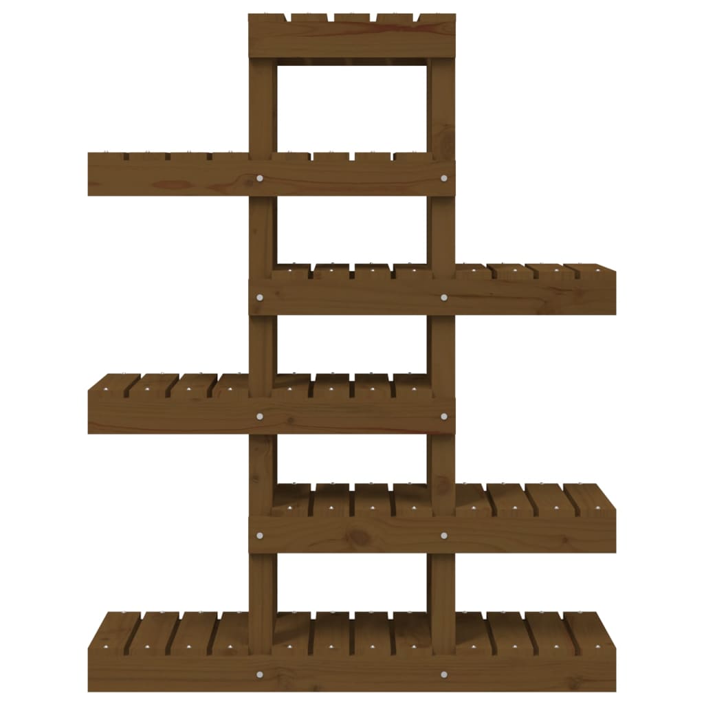 Plantestativ honningbrun 85x25x109,5 cm heltre furu