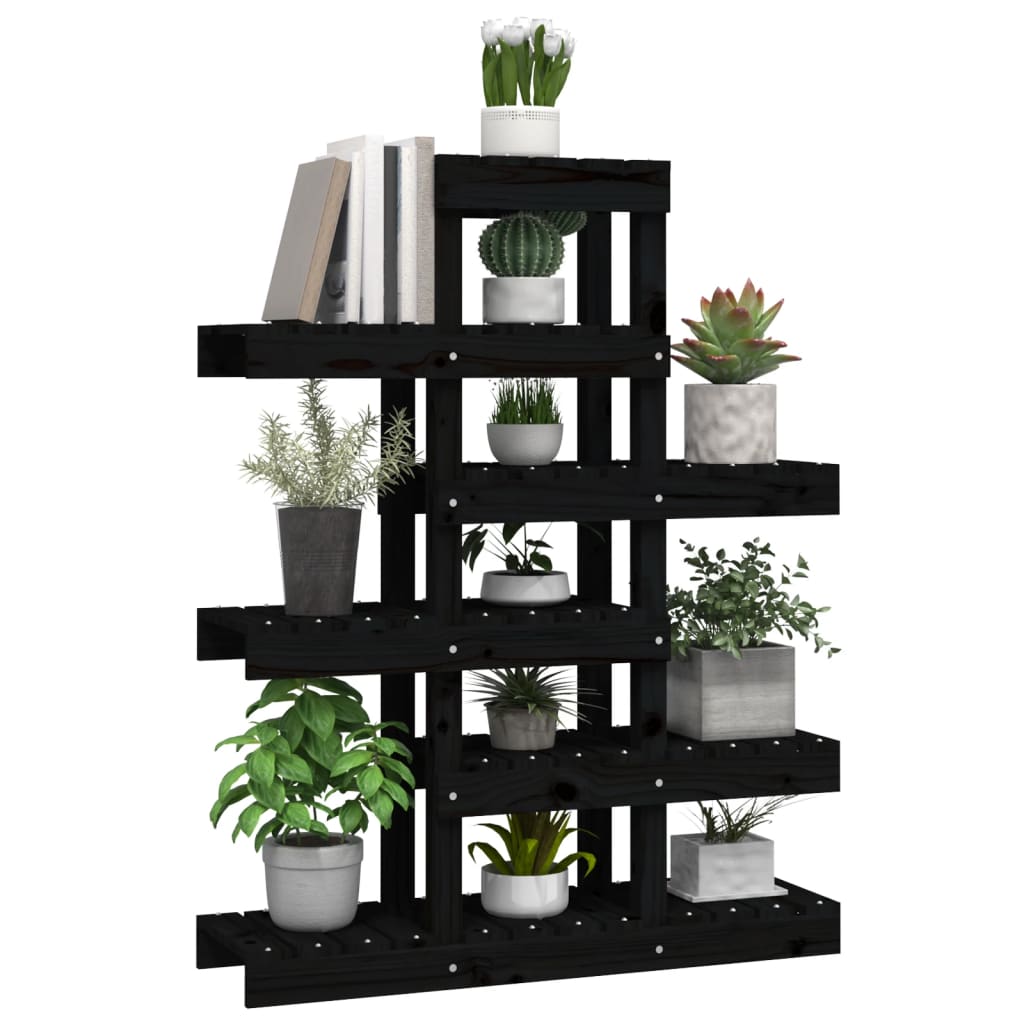 Plantestativ svart 85x25x109,5 cm heltre furu
