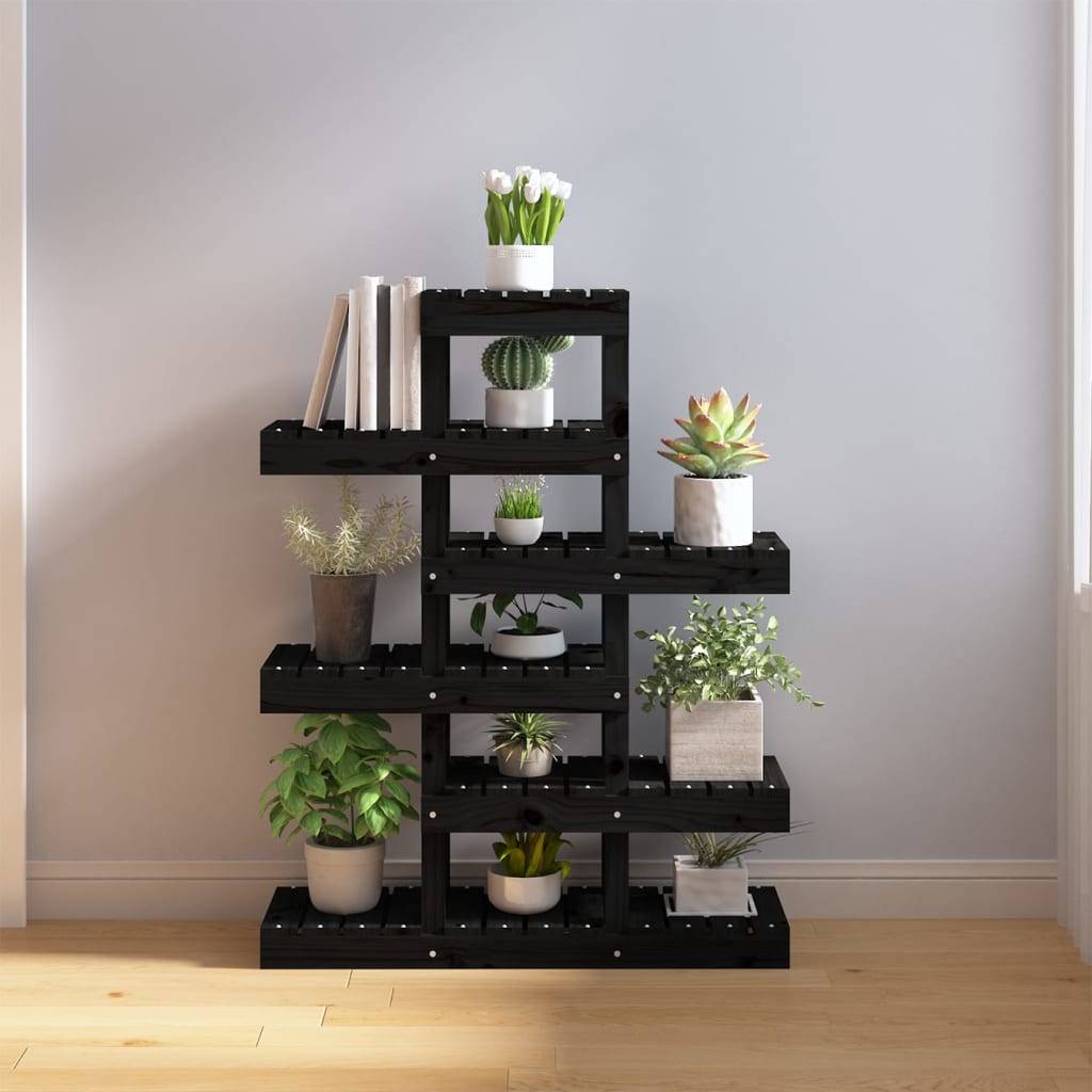 Plantestativ svart 85x25x109,5 cm heltre furu