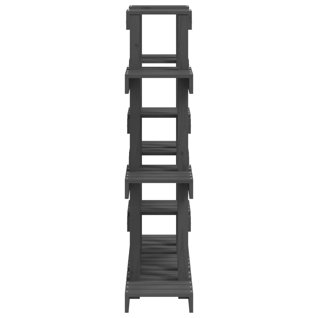 Plantestativ grå 104,5x25x109,5 cm heltre furu