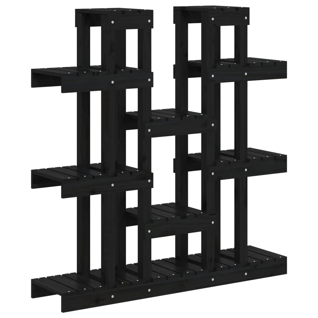 Plantestativ svart 104,5x25x109,5 cm heltre furu