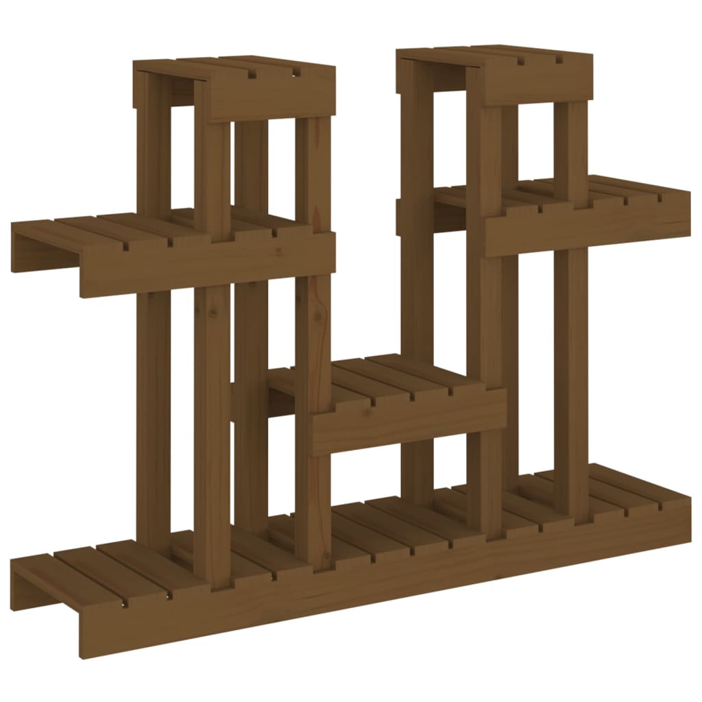 Plantestativ honningbrun 104,5x25x77,5 cm heltre furu