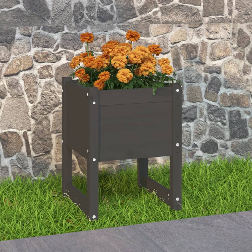 Plantekasse grå 40x40x52,5 cm heltre furu