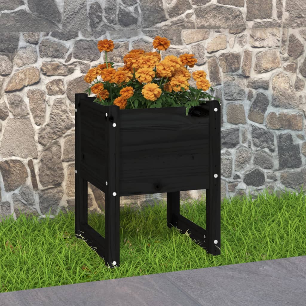 Plantekasse svart 40x40x52,5 cm heltre furu