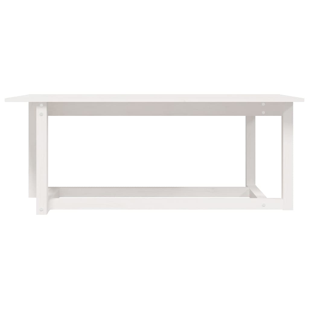 Salongbord hvit 110x55x45 cm heltre furu