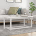 Salongbord hvit 110x55x45 cm heltre furu