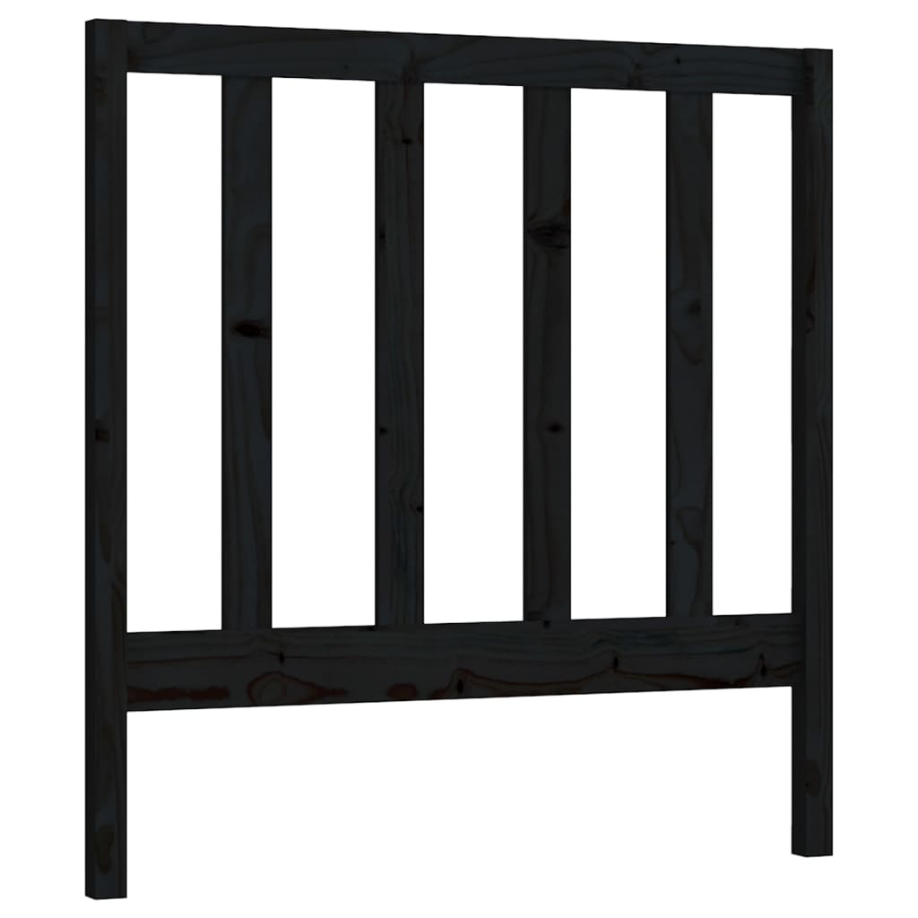 Sengegavl svart 95x4x100 cm heltre furu