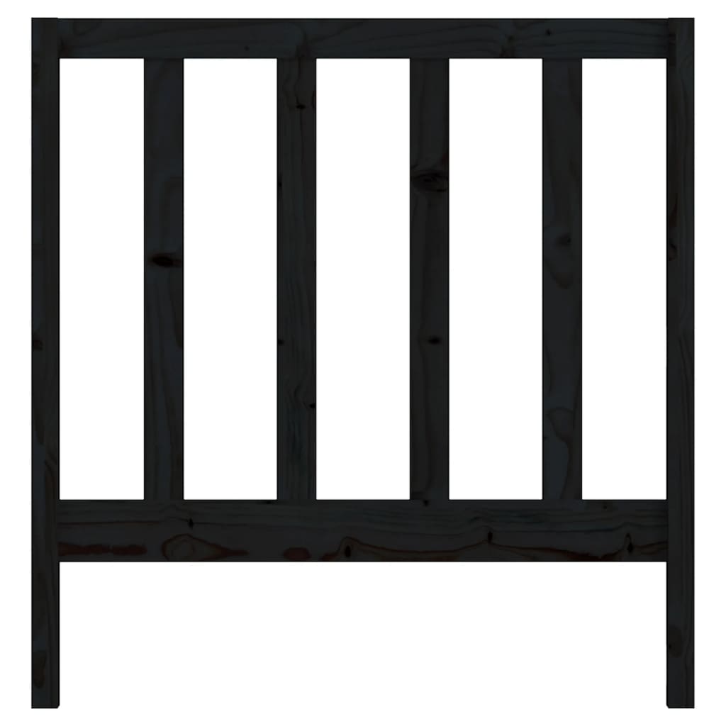 Sengegavl svart 95x4x100 cm heltre furu