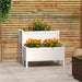 Plantekasse hvit 84,5x84x75 cm heltre furu