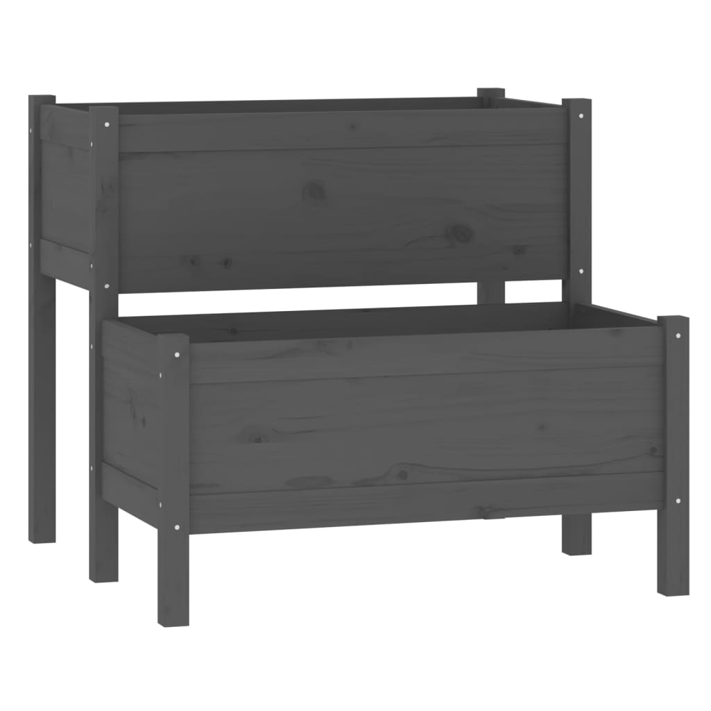 Plantekasse svart 84,5x84x75 cm heltre furu