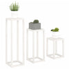 Plantestativer 3 stk hvit heltre furu