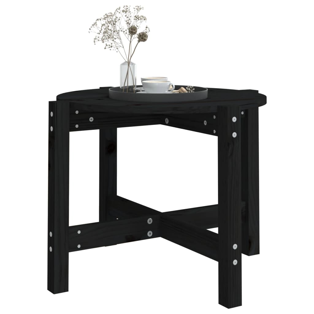 Salongbord svart Ø 62,5x45 cm heltre furu