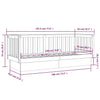 Dagseng svart 75x190 cm heltre furu